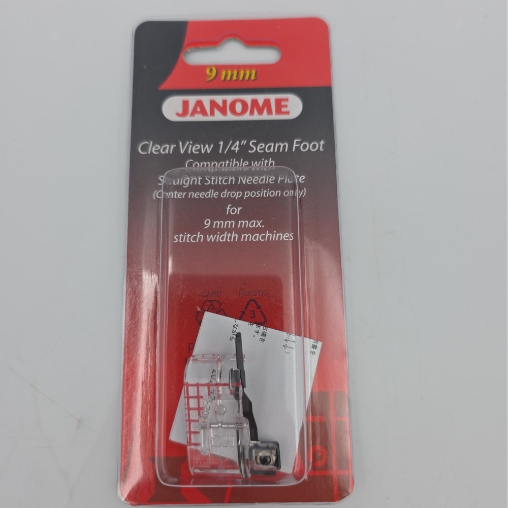 Janome Clear View 1/4" Seam Foot #202216003 for 9mm max stitch width machines